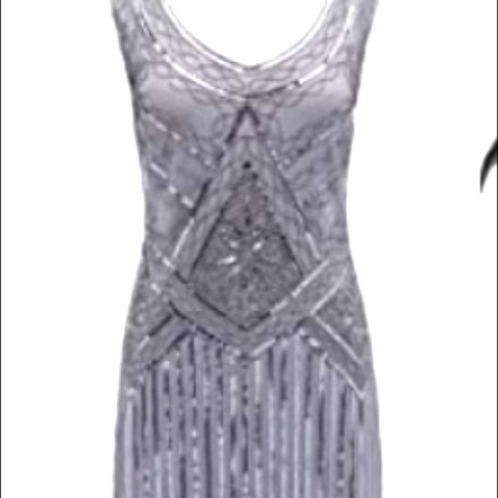 Coucoland Womens 1920s Flapper Sequin Beads Dress with Roaring 20s Gatsby
